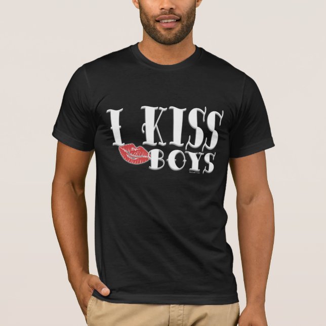 I Kiss Boys (Dark) T-Shirt (Vorderseite)