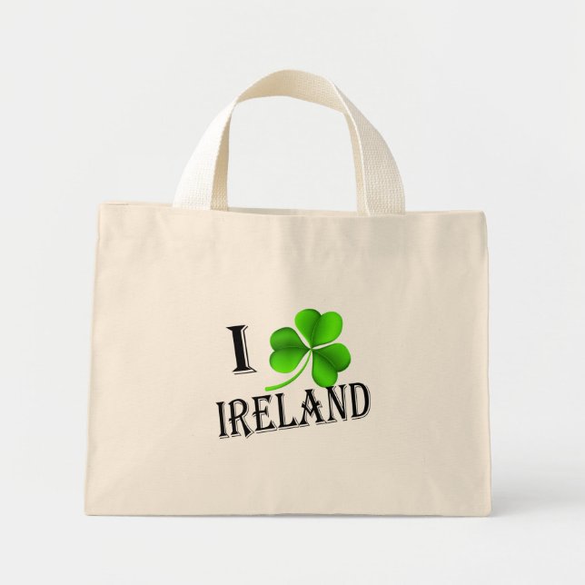 I Kleeblatt Irland bk ttcent Mini Stoffbeutel (Vorne)