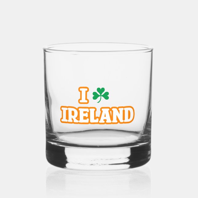 "I [KLEEBLATT] IRLAND" Felsglas Whiskyglas (Vorderseite)
