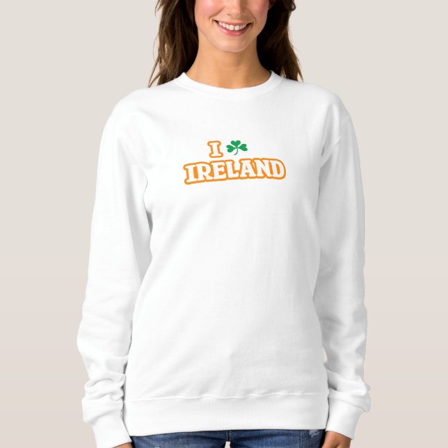 "I [KLEEBLATT] IRLAND" Weibchen Sweatshirt (Vorderseite)