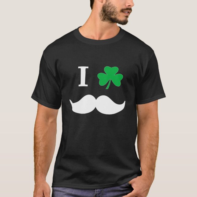 I Kleeblatt Leaf Irish mustache St Patricks Day Me T-Shirt (Vorderseite)