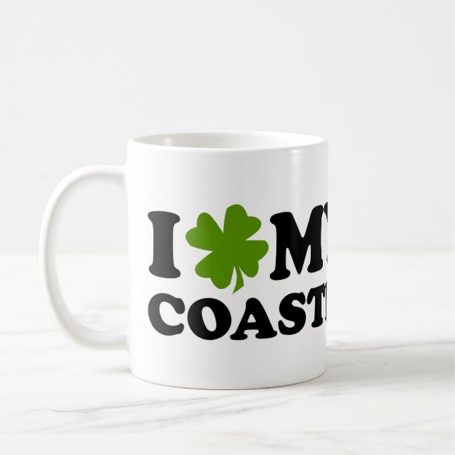 I (Kleeblatt) Meine Coastie Tasse (Links)