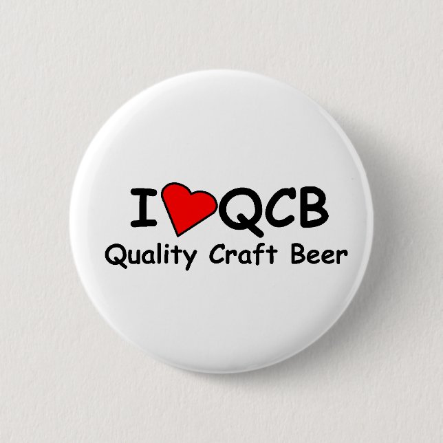 I Knopf der Liebe-QCB (Qualitäts-Handwerks-Bier) Button (Vorderseite)