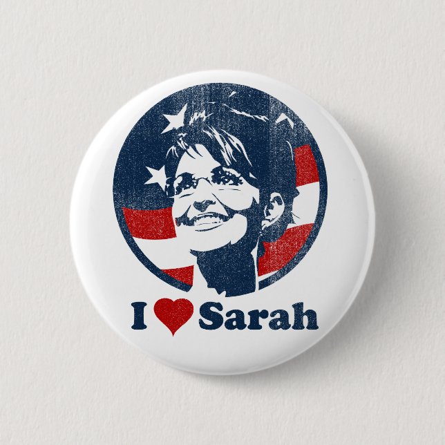 I Knopf Liebe-Sarahs Palin Button (Vorderseite)