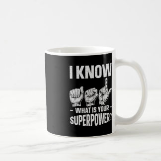 I Know ASL What is Your Superpower Awareness Sign Kaffeetasse