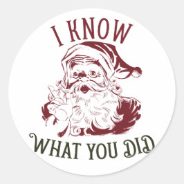I know what You did Vintage Chistmas Runder Aufkleber