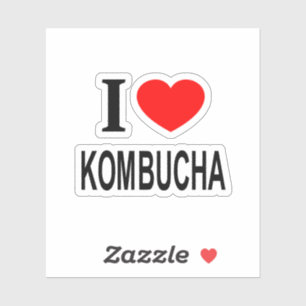 I ❤️ KOMBUCHA I LIEBE KOMBUCHA I HERART KOMBUC Vin Aufkleber