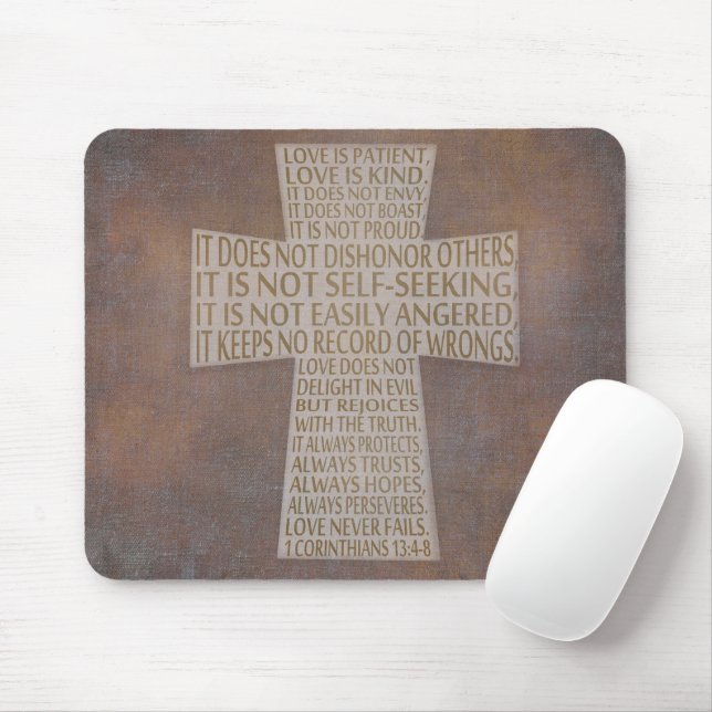 I Korinther 13 Lieben Kapitel Christliches Kreuz Mousepad (Mit Mouse)
