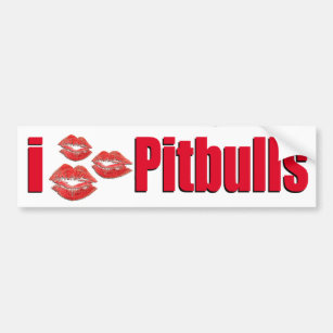 I küsst Liebe Pitbull Hunde, Lippenstift Autoaufkleber