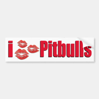 I küsst Liebe Pitbull Hunde, Lippenstift Autoaufkleber