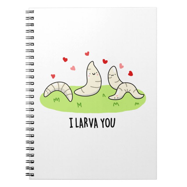 I Larvae You Funny Larvae Liebe Puff Notizblock (Vorderseite)