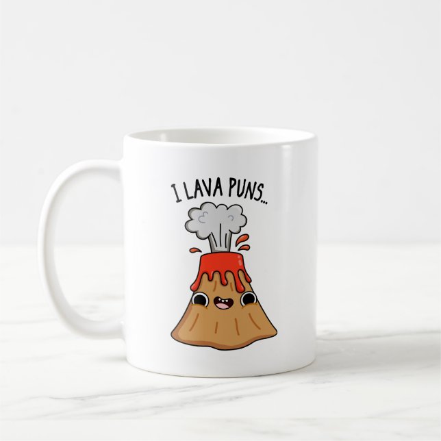 I Lava Puns Funny Geology Volcano Pun Kaffeetasse (Links)