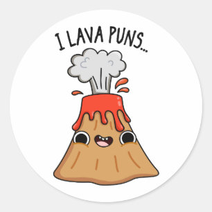 I Lava Puns Funny Geology Volcano Pun Runder Aufkleber