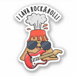 I Lava Rock and Roll Funny Volcano Pub Aufkleber