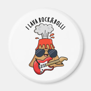 I Lava Rock and Roll Funny Volcano Pub Magnet