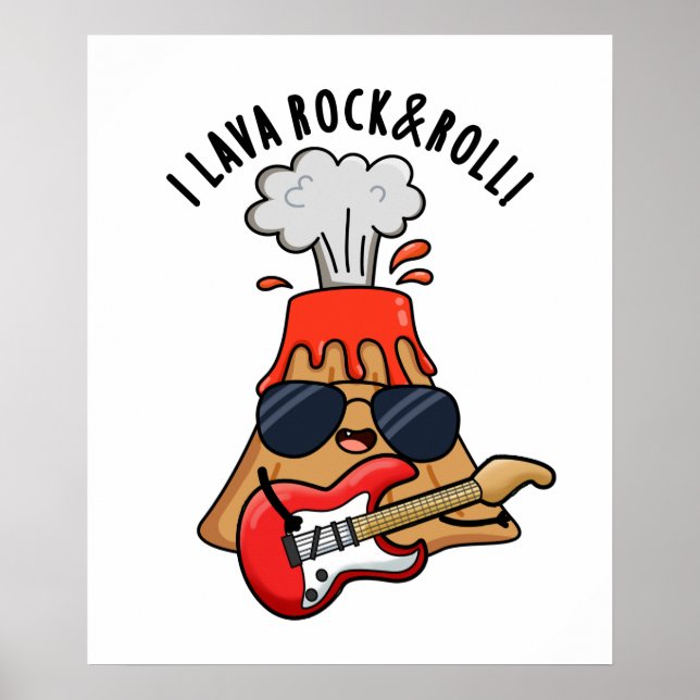 I Lava Rock and Roll Funny Volcano Pub Poster (Vorne)