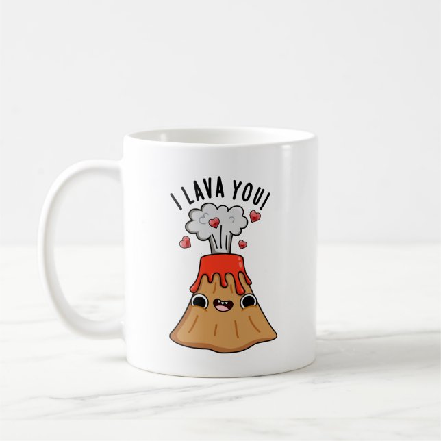 I Lava You Funny Volcano Pun Kaffeetasse (Links)