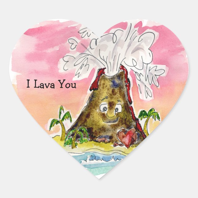 I Lava You Herz-Aufkleber (Vorderseite)