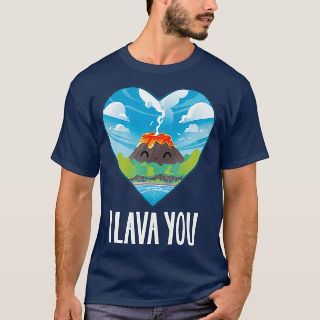 I Lava You Valentinstag Jahrestag Geburtstag T-Shirt (Vorderseite)