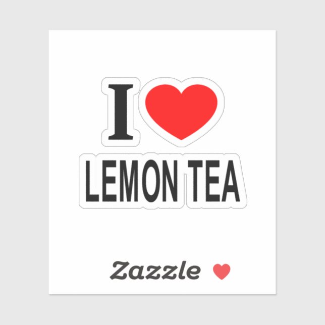 I ❤️ LEMON TEA I LIEBE LEMON TEA I HERZ LEMO Vinyl Aufkleber (Blatt)