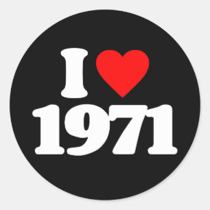 I LIEBE 1971 RUNDER AUFKLEBER