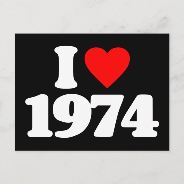 I LIEBE 1974 POSTKARTE (Vorderseite)