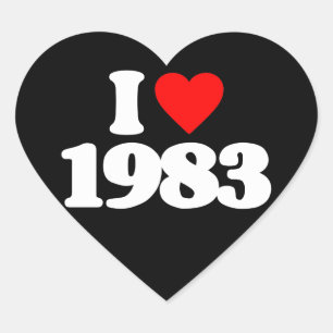 I LIEBE 1983 Herz-Aufkleber