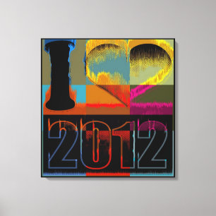 I Liebe 2012 - Leinwand mit kunstgeschmückten Bild