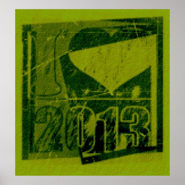 I Liebe 2013 - Green Rock Pop Art - Poster (Vorne)