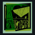 I Liebe 2013 - Hexagonale Pixel Pop Art - Poster<br><div class="desc">Ich Liebe der 2000er</div>