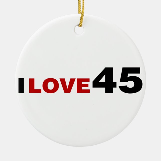 I Liebe 45 Keramik Ornament (Vorne)