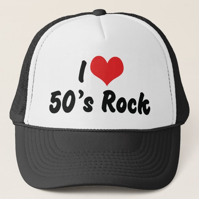 I Liebe 50er Rock Music Truckerkappe (Vorderseite)