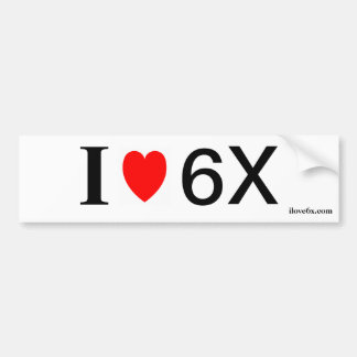 "I LIEBE 6X" Funny Slogan Aufkleber Autoaufkleber
