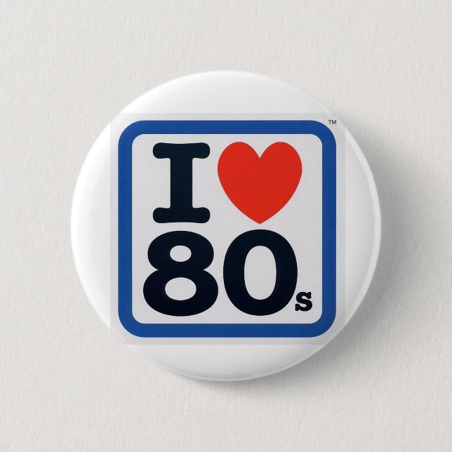 I LIEBE 80ER ABZEICHEN BUTTON (Vorderseite)