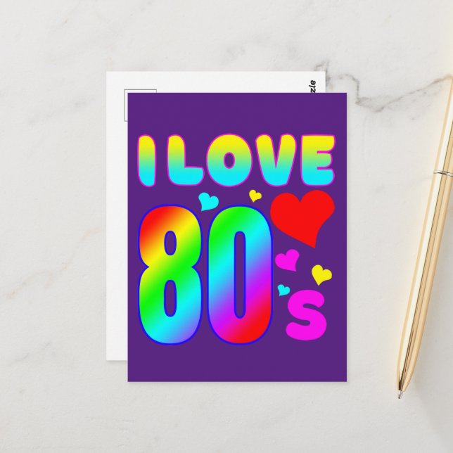I LIEBE 80ER POSTKARTE (Vorderseite/Rückseite Beispiel)