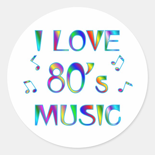 I LIEBE 80ER RUNDER AUFKLEBER (Vorderseite)