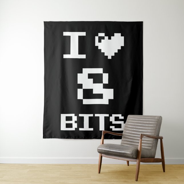 I Liebe 8 Bits, Gamer Geek Design Wandteppich (Beispiel)
