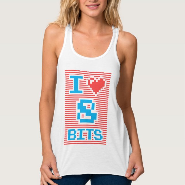I Liebe 8 Bits, Geek, Nerd, Tank Top (Vorderseite)