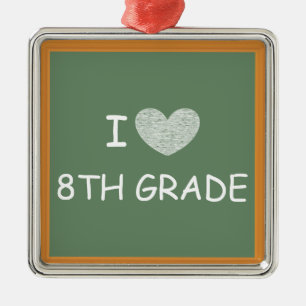 I Liebe-8. Grad Silbernes Ornament
