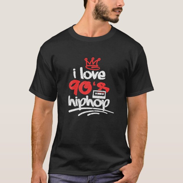 I Liebe 90er Hip Hop 1990er Music Party Kostüm Ret T-Shirt (Vorderseite)