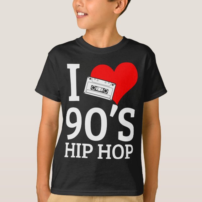 I Liebe 90er Hip Hop Rap T-Shirt (Vorderseite)