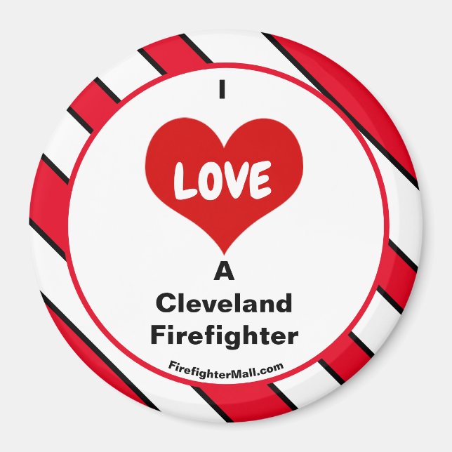 I Liebe A Cleveland Feuerwehrmann Magnet (Vorne)