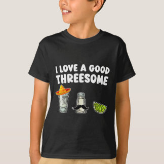 I Liebe A Good Threesome Tequila Cinco De Mayo Teq T-Shirt