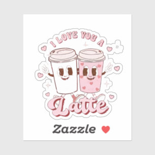 I Liebe a Latte Groovy Bubble Teatro Sociale Belli Aufkleber