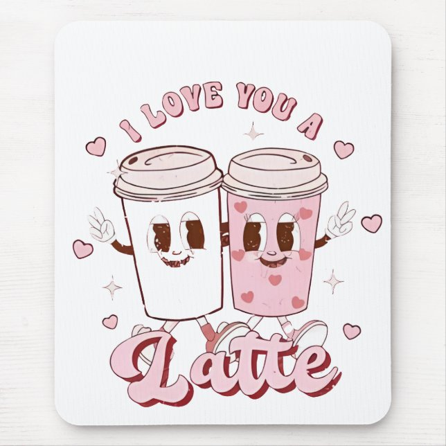 I Liebe a Latte Groovy Bubble Teatro Sociale Belli Mousepad (Vorne)