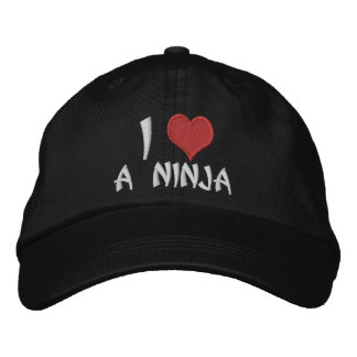 I Liebe A Ninja Bestickte Baseballkappe