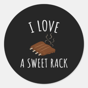 I Liebe A Sweet Rack Grillen Ribs Funny T Runder Aufkleber
