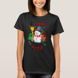 I Liebe A Yaya Niedlich Snowman Funny Christmas G T-Shirt