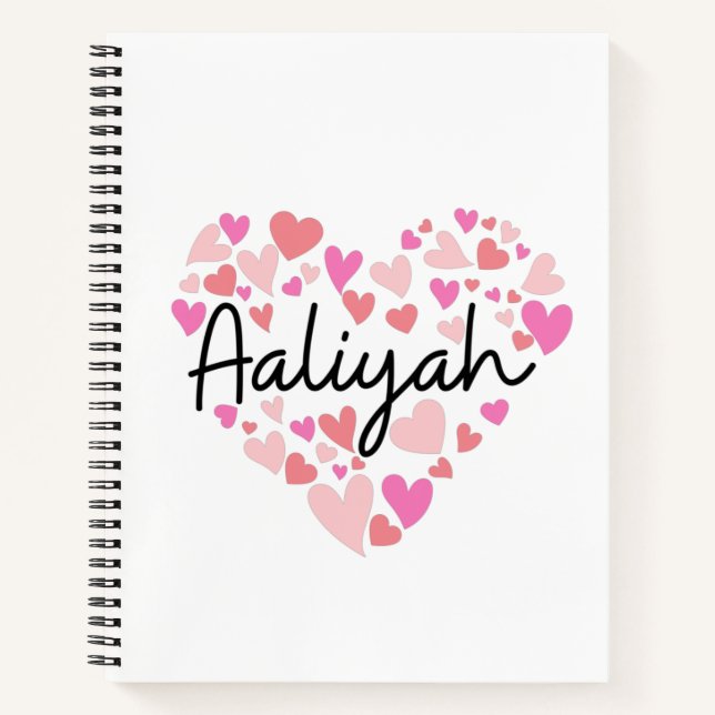 I Liebe Aaliyah Notizbuch (Vorderseite)