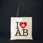 I LIEBE AB | I Liebe Alberta Canada Custom Toe Bag Tragetasche<br><div class="desc">Lass jedem wissen,  wie sehr Sie die Stadt Alberta mit dieser individuell gestaltbaren "I Liebe AB" Tote-Tasche mit Retro-Typografie und Herz-Akzent Ahorn. Personalisieren Sie diese,  indem Sie Ihren Namen hinzufügen. Weitere Länder,  Staaten,  Provinzen und Städte sind verfügbar.</div>